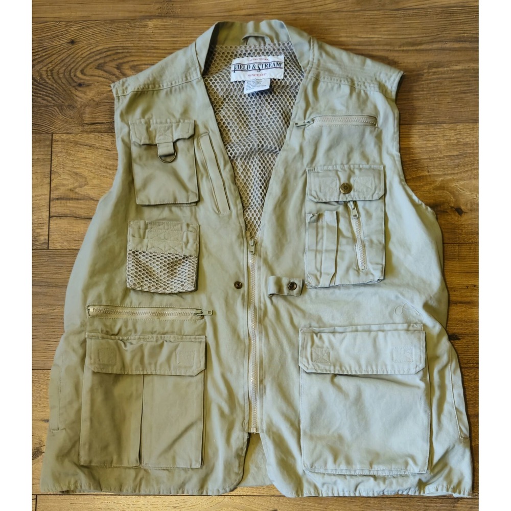 Field & Stream Beige Multi-Pocket Outdoor Fishing Vest